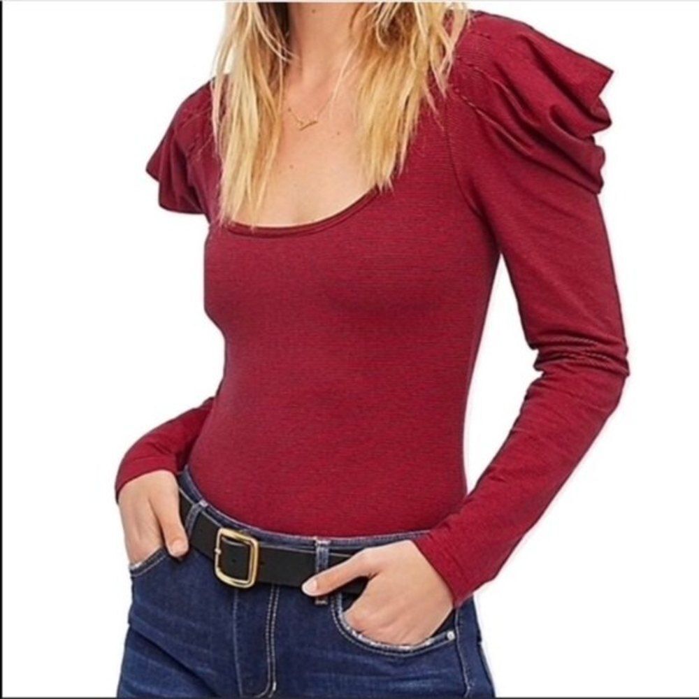 Free People Penelope Puffed-Sleeve T-Shirt Womens Size XS